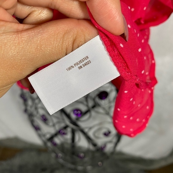 Old Navy pink polka dot chiffon top size M - Picture 7 of 8